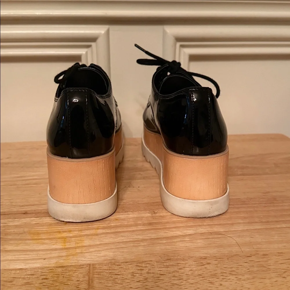 Aldo Black Patent Leather Oxfords‎ Sz 5Uk/7-7.5 US
